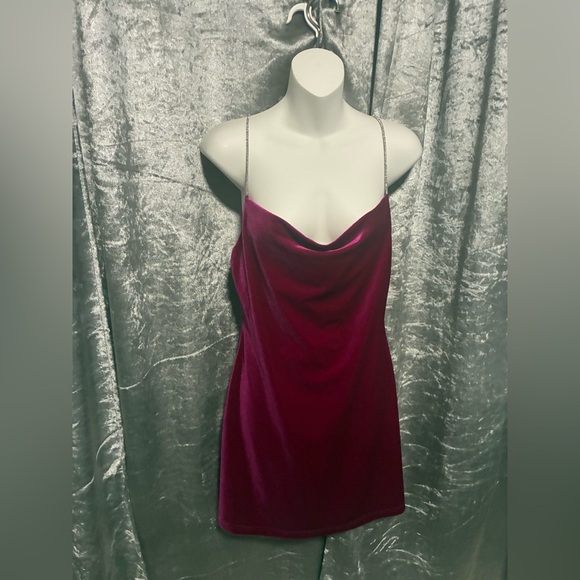 Velvet dress color burgundy size Small - Picture 1 of 5